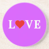 Lila LIEBE Herzlich willkommen Getränkeuntersetzer (Vorne)