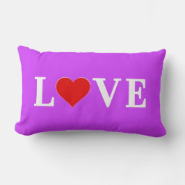 Lila LIEBE Herzlich willkommen Lendenkissen