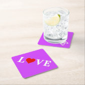 Lila LIEBE Herzlich willkommen Untersetzer (Vor Ort)