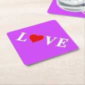 Lila LIEBE Herzlich willkommen Untersetzer (angewinkelt)