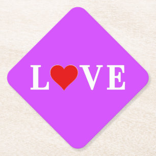 Lila LIEBE Herzlich willkommen Untersetzer