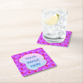 Lila LIEBE Herzlichkeit Rechteckiger Pappuntersetzer (Vor Ort)