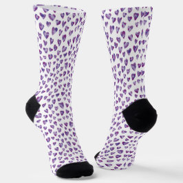 Lila Liebe Herzmuster Socken