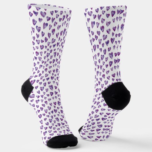 Lila Liebe Herzmuster Socken (Gewinkelt)