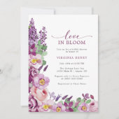 Lila Liebe im Brautparty Einladung (Vorderseite)