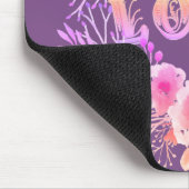 Lila LIEBE in Aquarellfarben-Blume Mousepad (Ecke)