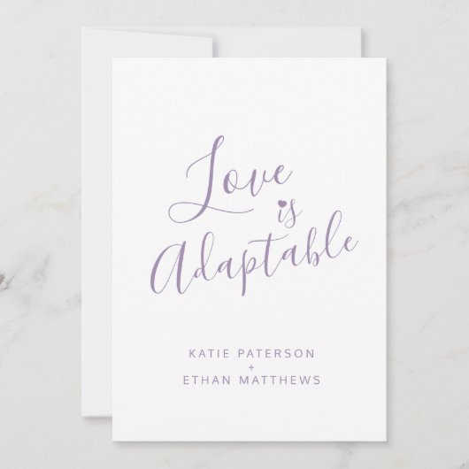 Lila Liebe ist anpassungsfähig Streaming Hochzeit Ankündigung (Vorderseite)