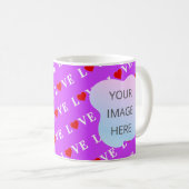 Lila LIEBE Kaffeetasse (VorderseiteRechts)