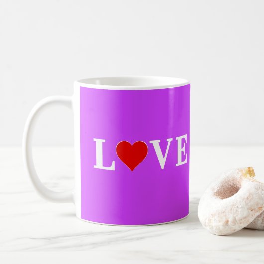 Lila LIEBE Kaffeetasse (Mit Donut)