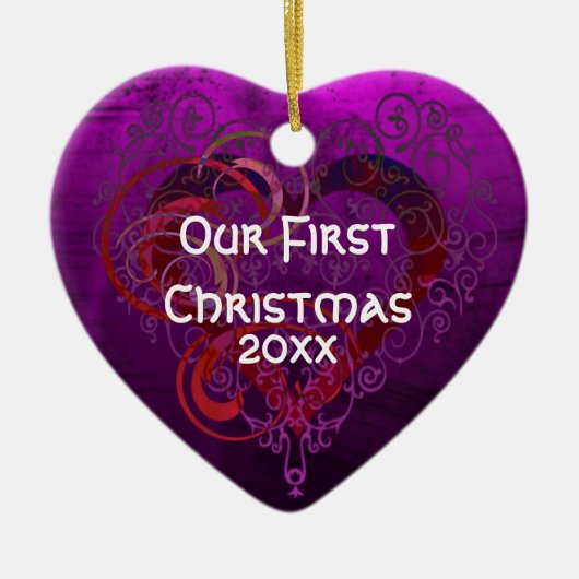 Lila Liebe Keramikornament (Vorne)