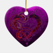 Lila Liebe Keramikornament (Hinten)