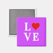 Lila LIEBE Moderner Chic Magnet (Vorderseite/Rückseite)