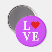 Lila LIEBE Moderner Chic Magnet (Vorderseite/Rückseite)