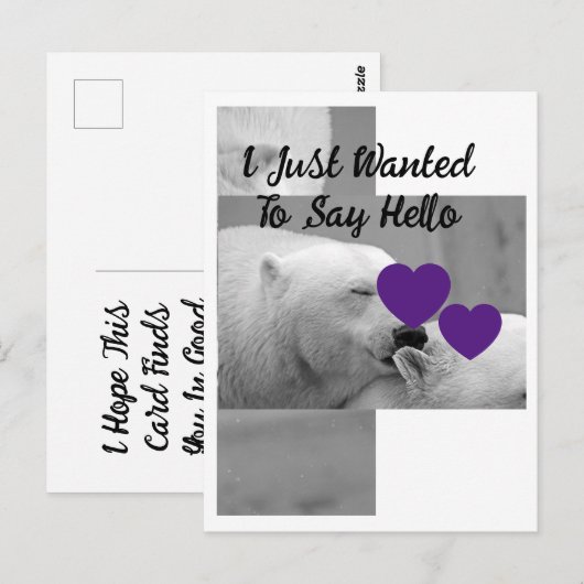 Lila Liebe Postkarte (Vorne/Hinten)