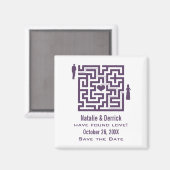 Lila Liebe Speichern der Datumsanzeige Magnet (Vorderseite/Rückseite)