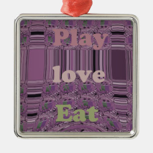 Lila Liebe & Spiel isst Afrika Süd Traditionell Silbernes Ornament
