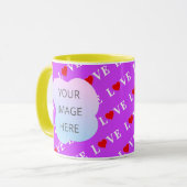 Lila LIEBE Tasse (Vorderseite Links)