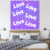 Lila Liebe und Regenbogenpunkte Leinwanddruck (Insitu (Schlafzimmer))