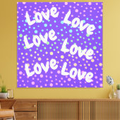 Lila Liebe und Regenbogenpunkte Leinwanddruck (Insitu (Wohnzimmer))