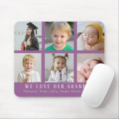 Lila Liebe unser Oma |Grandkid Foto Collage Mousepad (Mit Mouse)