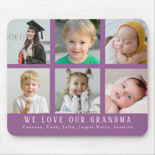 Lila Liebe unser Oma  Grandkid Foto Collage Mousepad