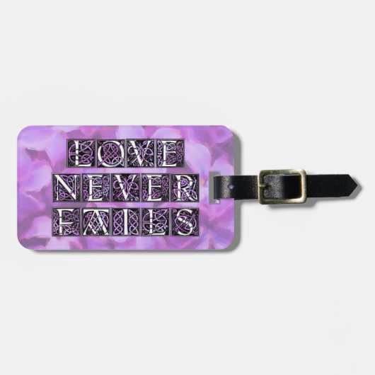 Lila Liebe versagt nie Gepäckanhänger (Vorderseite horizontal)