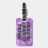 Lila Liebe versagt nie Gepäckanhänger (Vorderseite vertikal)