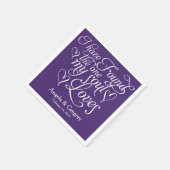 Lila Lieben meines Souls Personalisierte Hochzeit Serviette (Ecke)