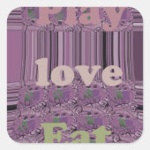 Lila Lieben & Spielen Essen Afrika Süd Traditionel Quadratischer Aufkleber (Vorderseite)