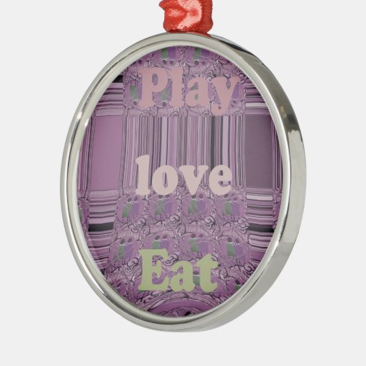 Lila Lieben & Spielen Essen Afrika Süd Traditionel Silbernes Ornament (Links)