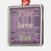 Lila Lieben & Spielen Essen Afrika Süd Traditionel Silbernes Ornament (Links)