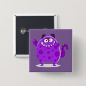Lila liebenswertes Monster Button (Vorne & Hinten)