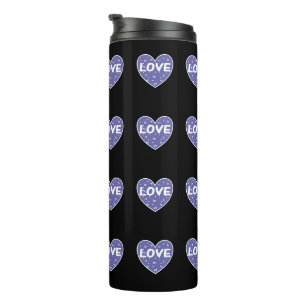 Lila Liebesherz Thermosbecher