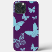 lila Light Blue Monarch Schmetterlinge Case-Mate iPhone Hülle (Rückseite)