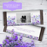Lila, Light Blue Wedding Candy Bar Wrapper Flyer<br><div class="desc">Lila und hellblaues Hochzeitslabel ist vielseitig für Schokoladenkorb, Gebäck und viele andere Gastgeschenke. Spezielle Desserts oder Zuhause-Geschenke sind schön mit Braut und Bräutigam Foto und besondere Formulierung. Das hellbeige DIY-Budget-Papier ist eine großartige Alternative für die Schokoladenriegel von Markenpärchen und andere Geschenke für Gäste. Vielseitig für lila, lavender, himmelblau, babyblau Farbpaletten....</div>