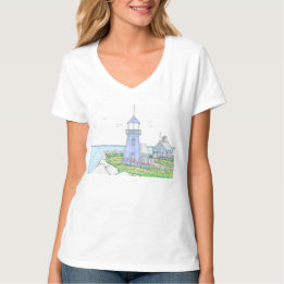 Lila Lighthouse Vneck Tshirt Light Lavender