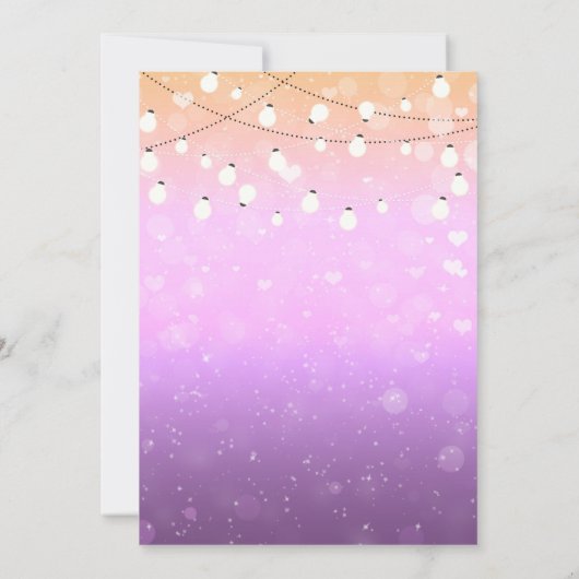 Lila Lights Sparkle Sweet 16 Party Einladungen (Rückseite)