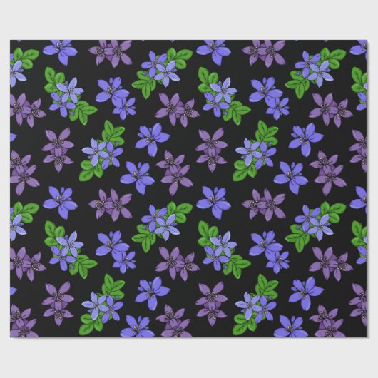 Lila Lignum-Vitae-Blume in Jamaika Gemustert Geschenkpapier (Flach)