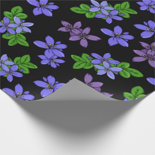 Lila Lignum-Vitae-Blume in Jamaika Gemustert Geschenkpapier (Ecke)