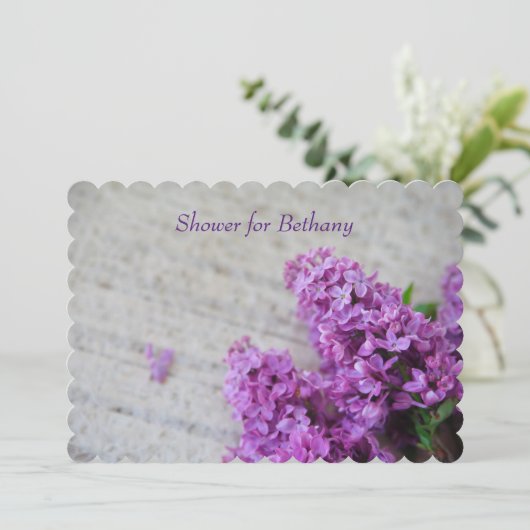 Lila Lila auf alten Noten Einladung (Stehend Vorderseite)