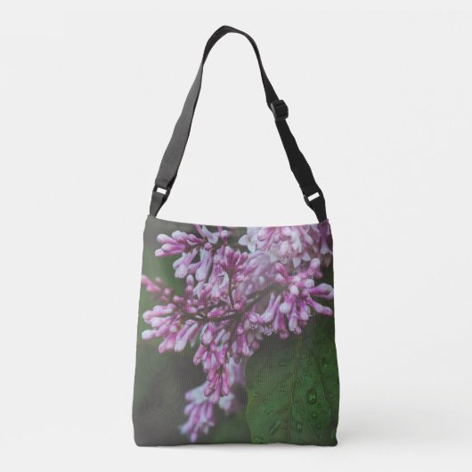 Lila lila Blume nach Regen Tragetaschen Mit Langen Trägern (Rückseite)