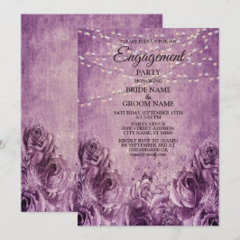 Lila-lila Blumen Hochzeit Verlobungsfeier Einladung