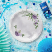 lila, lila Blumengrün Pappteller (Party)