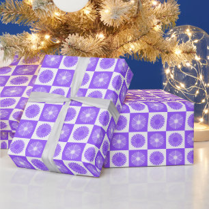 Lila-lila Blumenmuster Geschenkpapier