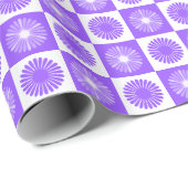Lila-lila Blumenmuster Geschenkpapier (Rolleneckpunkt)