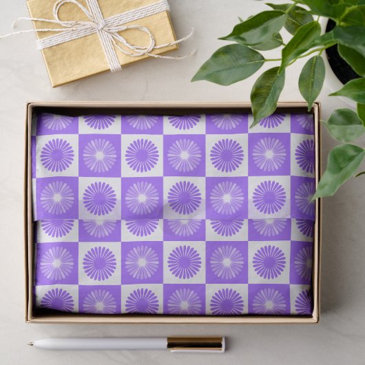 Lila-lila Blumenmuster Seidenpapier (Geschenk)