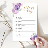 Lila lila Blumenwünsche für Babykarte
