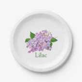 Lila lila botanische Aquarellplatte Pappteller (Vorderseite)