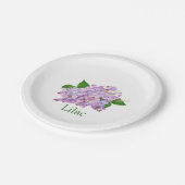 Lila lila botanische Aquarellplatte Pappteller (Schrägansicht)