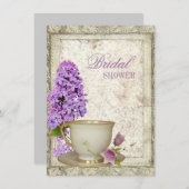 lila lila Brautparty Tee Party Einladung (Vorne/Hinten)